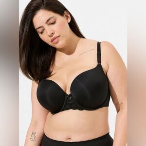 Torrid Curve Perfect T-Shirt Push-Up Bra Black Size 40DDD